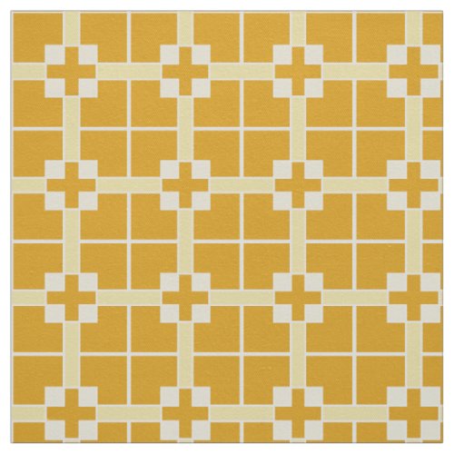 Golden yellow cross pattern fabric