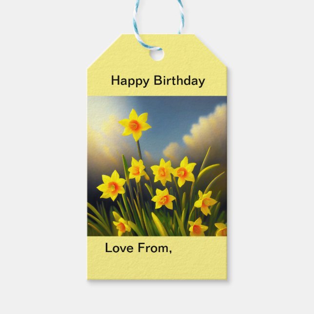 Golden Yellow Daffodil Temptations,  Gift Tags (Front)