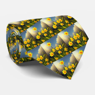Golden Yellow Daffodil Temptations,  Neck Tie