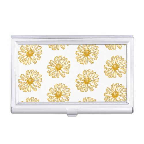 Golden Yellow Daisies Print Daisy Floral Pattern Business Card Case