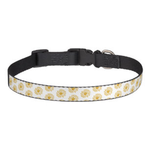Golden Yellow Daisies Print, Daisy Floral Pattern Pet Collar