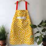 Golden Yellow Dashing Apron<br><div class="desc">Bright and cheerful, this vibrant colored apron features hand-drawn dashes for a playful pattern year round. Personalize with your own name or give as a practical and thoughtful gift!</div>