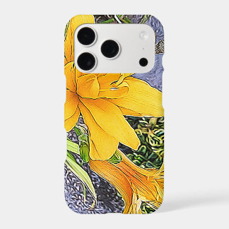 Golden Yellow Day Lily Flowers Bud Girly Artwork iPhone 17 Pro Case