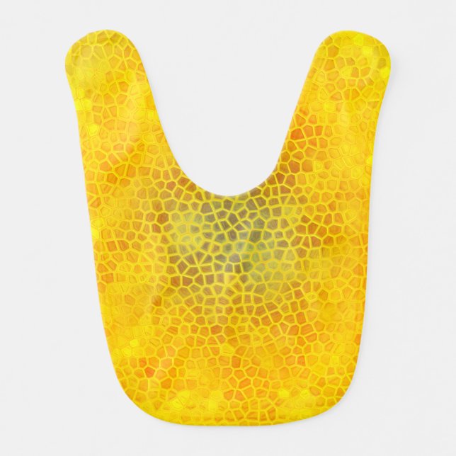 Golden Yellow Dinosaur Baby Bib (Front)