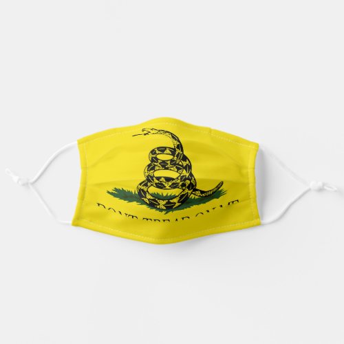 Golden Yellow Dont Tread on Me Snake Gadsden Flag Adult Cloth Face Mask