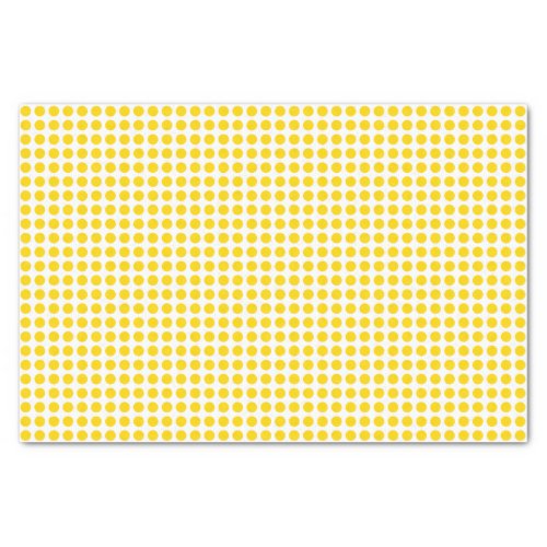 Golden Yellow Dots on White Tissue Paper