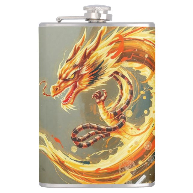 Golden Yellow Dragon Flask (Front)