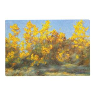 Golden Yellow Fall Trees 2 Sided Plastic Placemat