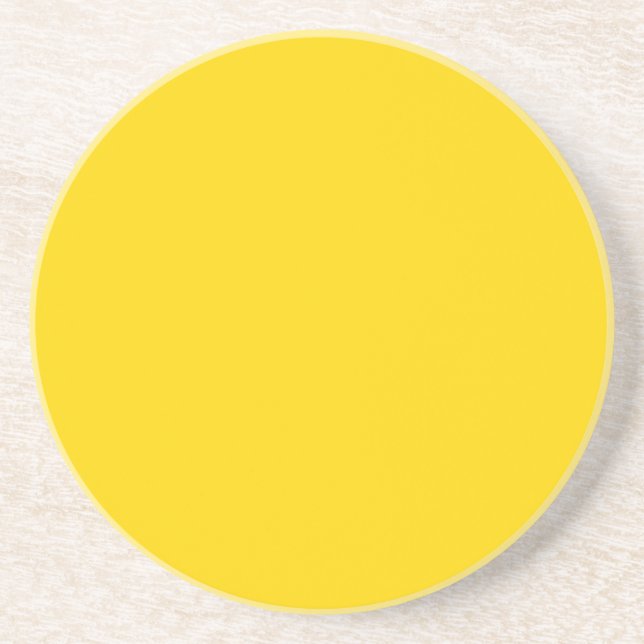 Golden yellow ffd700 sandstone coaster (Front)
