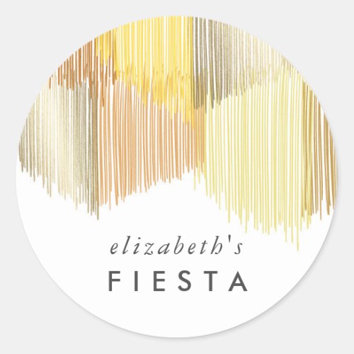 Golden Yellow Fiesta Fringe Classic Round Sticker