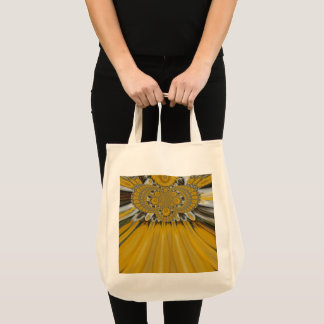 Golden Yellow Flower Pattern Design Art Tote Bag