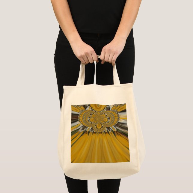 Golden Yellow Flower Pattern Design Art Tote Bag (Front (Product))