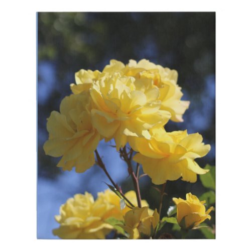 Golden Yellow Flowers Pretty Roses Photo Faux Canvas Print