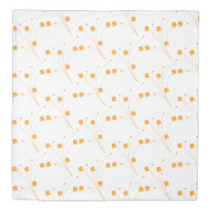 Golden Yellow Flowers, Small Floral Print Duvet Cover