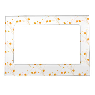 Golden Yellow Flowers, Small Floral Print Magnetic Frame