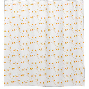 Golden Yellow Flowers, Small Floral Print Shower Curtain
