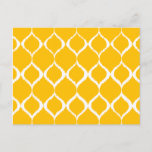 Golden Yellow Geometric Ikat Tribal Print Pattern Postcard at Zazzle