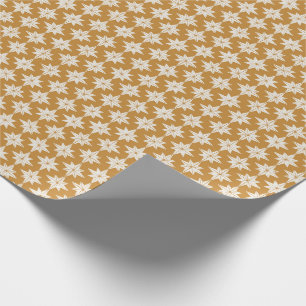 Golden yellow Geometric Stars Minimal Christmas Wr Wrapping Paper
