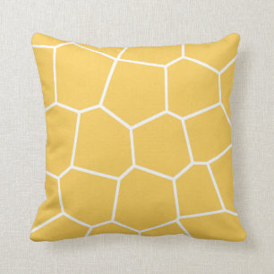 Golden Yellow Giraffe Geometric Throw Pillow