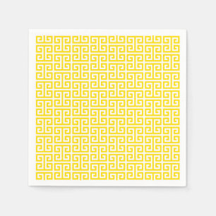 Golden Yellow Greek Key Pattern Napkins