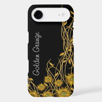 Golden Yellow Grunge Flowers Vine Custom iPhone 17 Air Case