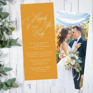 Golden Yellow Happily Ever After Reception Invitation