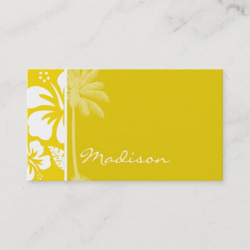 Golden Yellow Hawaiian Tropical Palm Business Card