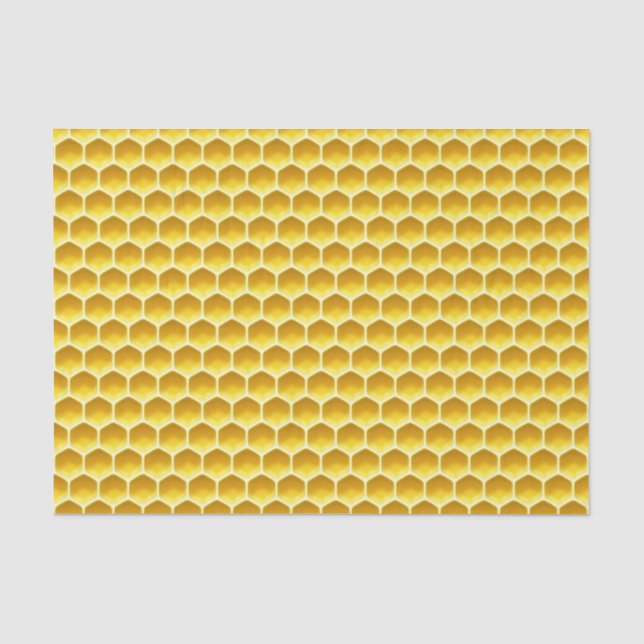 Golden Yellow Honeycomb Bee Themed Gifts & Crafts Tissue Paper (Front)