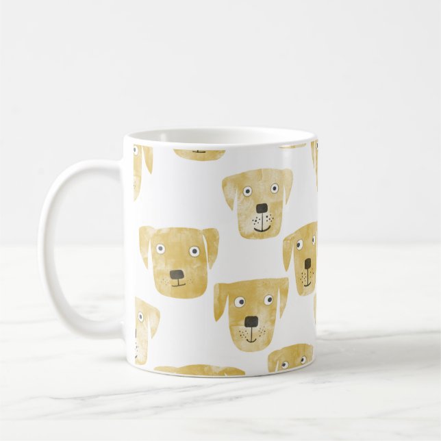 Golden Yellow Labrador Retriever Dog Watercolor Coffee Mug (Left)