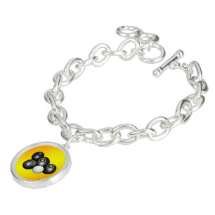Golden Yellow Lawn Bowls, Charm Bracelet
