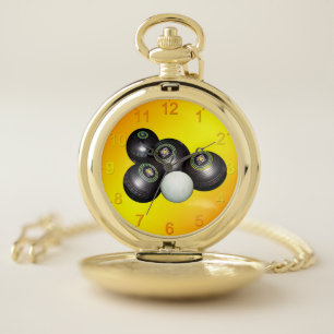 Golden Yellow Lawn Bowls, Pocket Watch