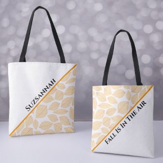 Golden Yellow Leaf Pattern Diagonal Custom