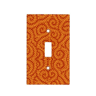 Golden Yellow Leafy Vine Pattern Light Switch Cover