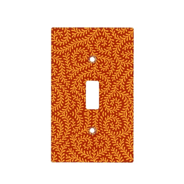 Golden Yellow Leafy Vine Pattern  Light Switch Cover (Front)