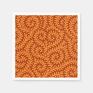 Golden Yellow Leafy Vine Pattern Napkins