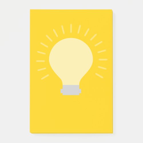 Golden Yellow Light Bulb Post_it Notes