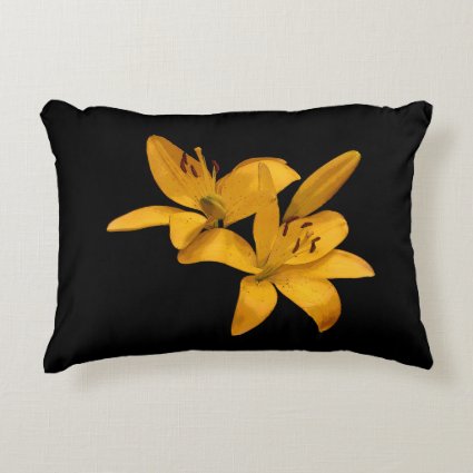Golden Yellow Lilies Accent Pillow