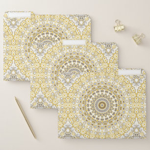 Golden Yellow Mandala Pattern File Folder