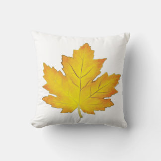 Golden Yellow Maple Leaf Pillow