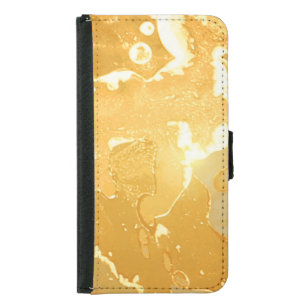 Golden Yellow Marble Ink Pattern Samsung Galaxy S5 Wallet Case