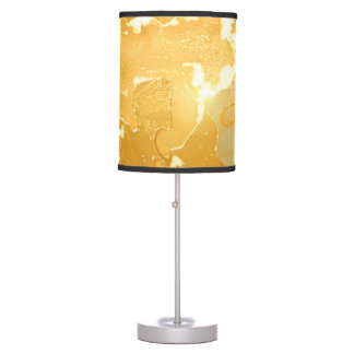 Golden Yellow Marble Ink Pattern Table Lamp