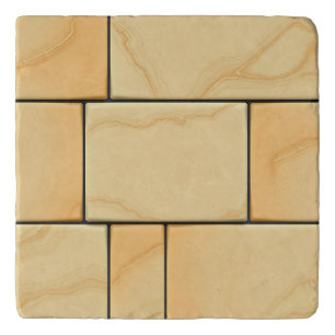 Golden Yellow Marble Tile Pattern Luxury Stone  Trivet