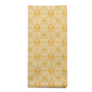 Golden Yellow Medieval Wyverns Cloth Napkin