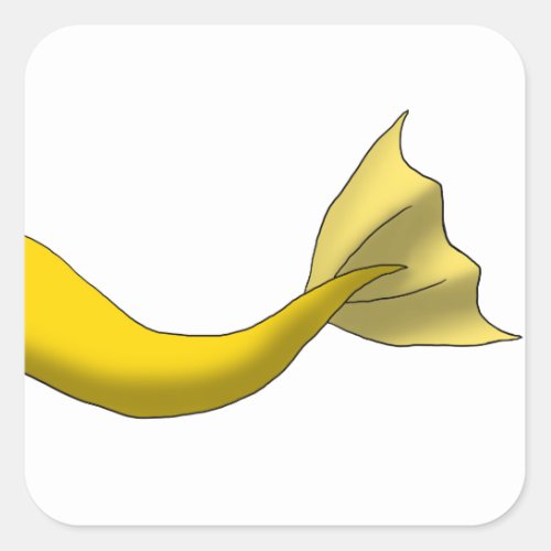 Golden Yellow Mermaid Tail Square Sticker