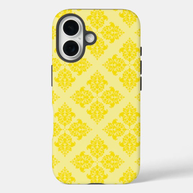 Golden Yellow Moroccan Damask Case-Mate iPhone Case (Back)