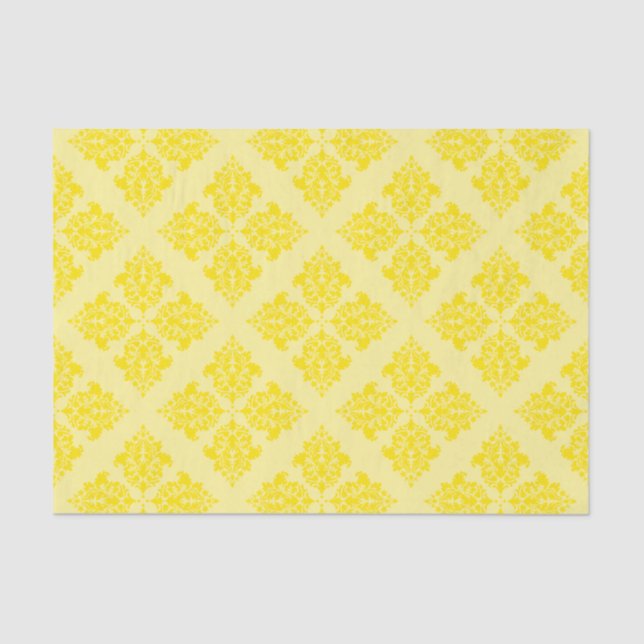 Golden Yellow Moroccan Damask Tissue Paper (Front)