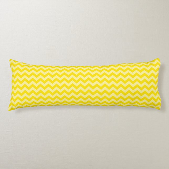 Golden Yellow Moroccan Moods Chevrons Body Pillow (Front)