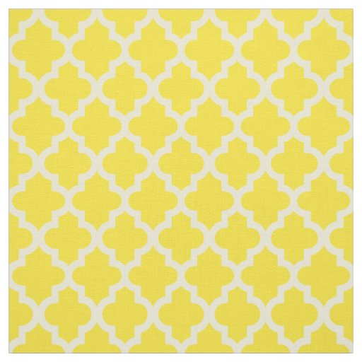Golden Yellow Moroccan Moods Quatrefoil Fabric