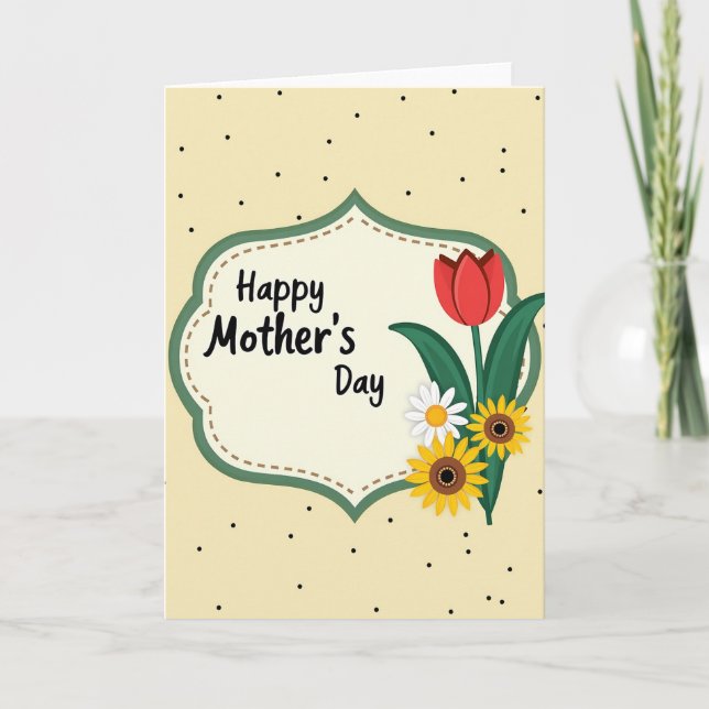 Golden Yellow Mothers Day Card (Front)