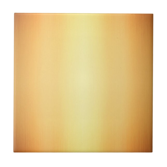 Golden yellow ombre graduated solid color design ceramic tile (Front)